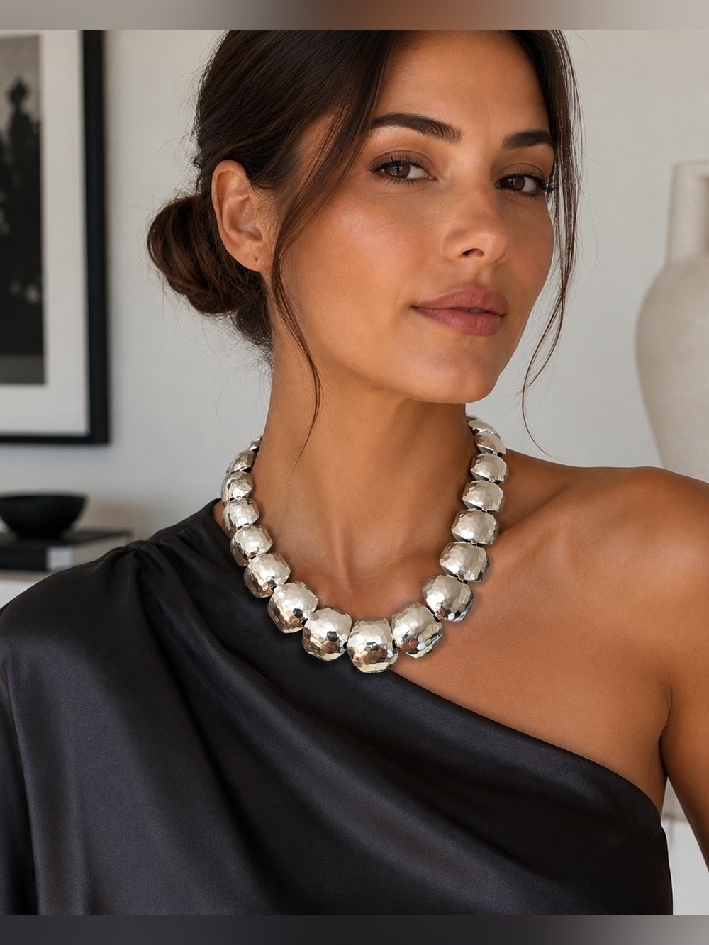 Silver Statement Link Necklace - Women Jewelry